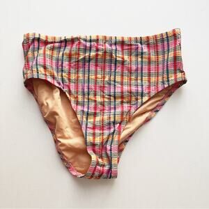 J. Crew Swim High Waist Bottom in Electric Plaid